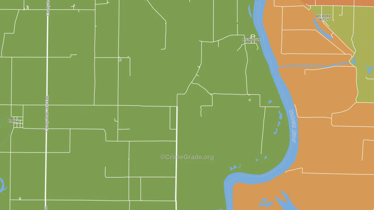 Rising Sun, IL Map of Vandalism Rates
