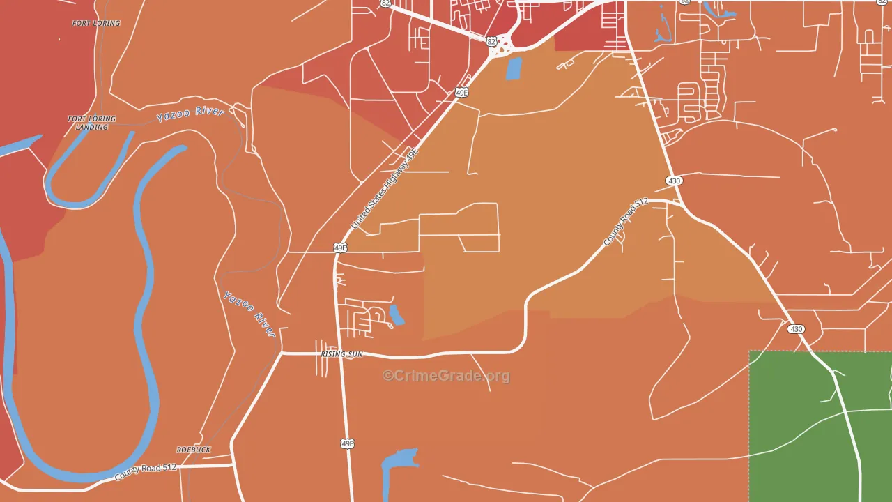 Rising Sun, MS Map of Vandalism Rates