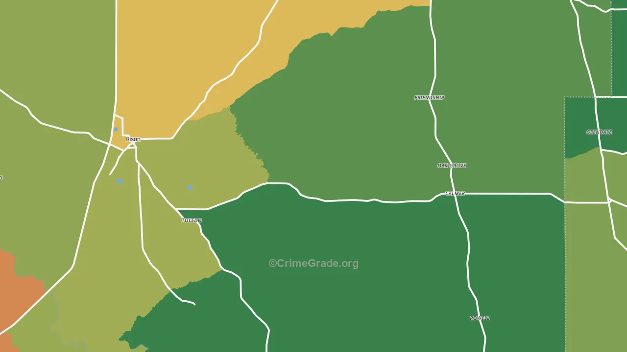 Rison, AR Map of Vandalism Rates