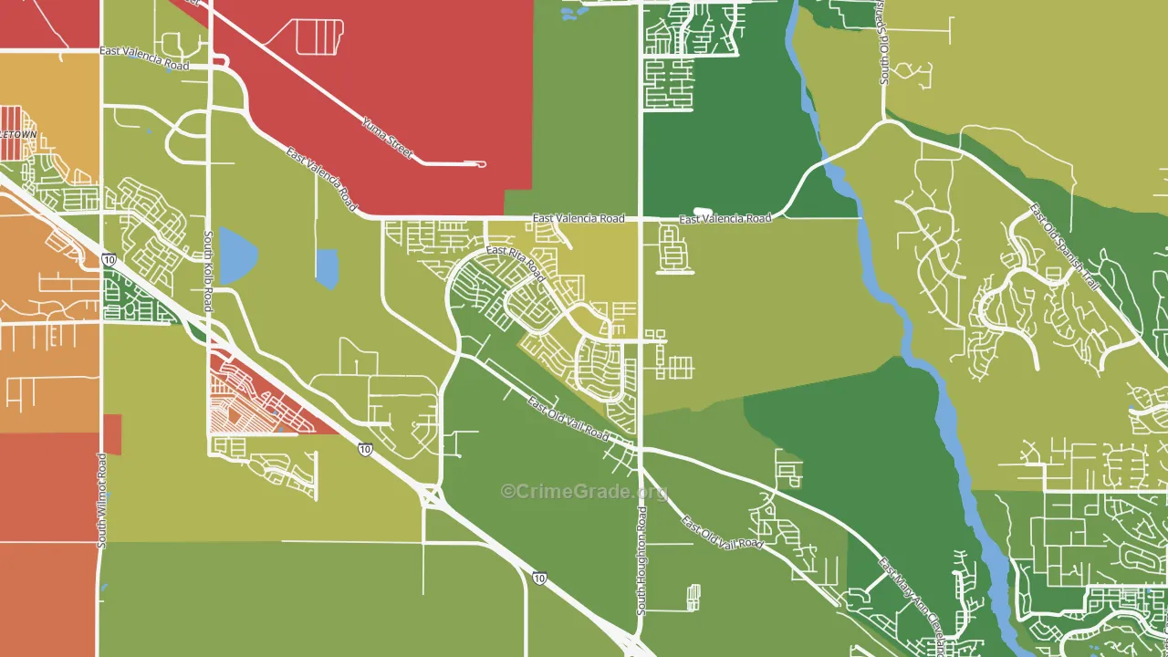 Rita Ranch, Tucson, AZ Map of Vandalism Rates