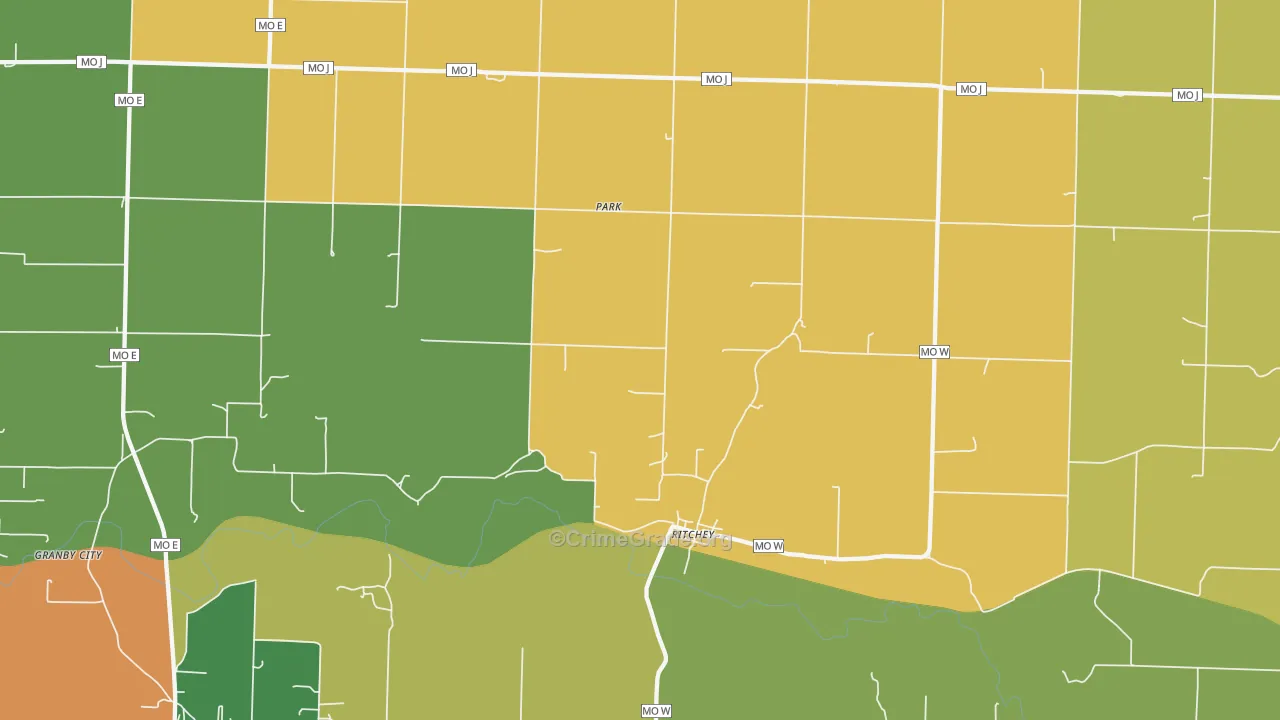 Ritchey, MO Map of Vandalism Rates