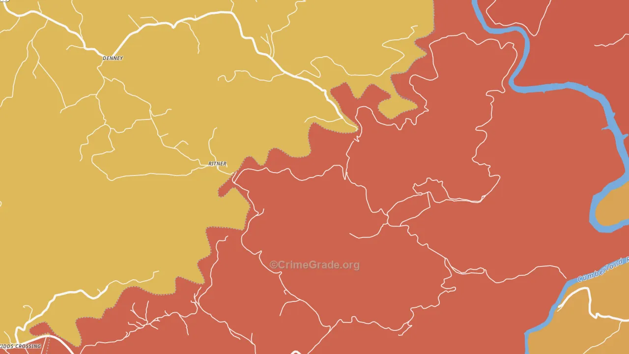 Ritner, KY Map of Vandalism Rates