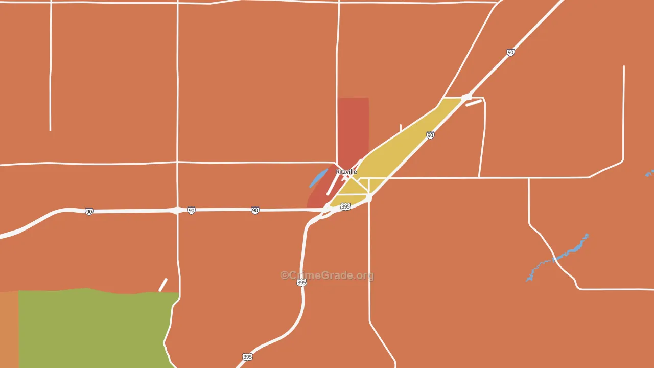 Ritzville, WA Map of Vandalism Rates