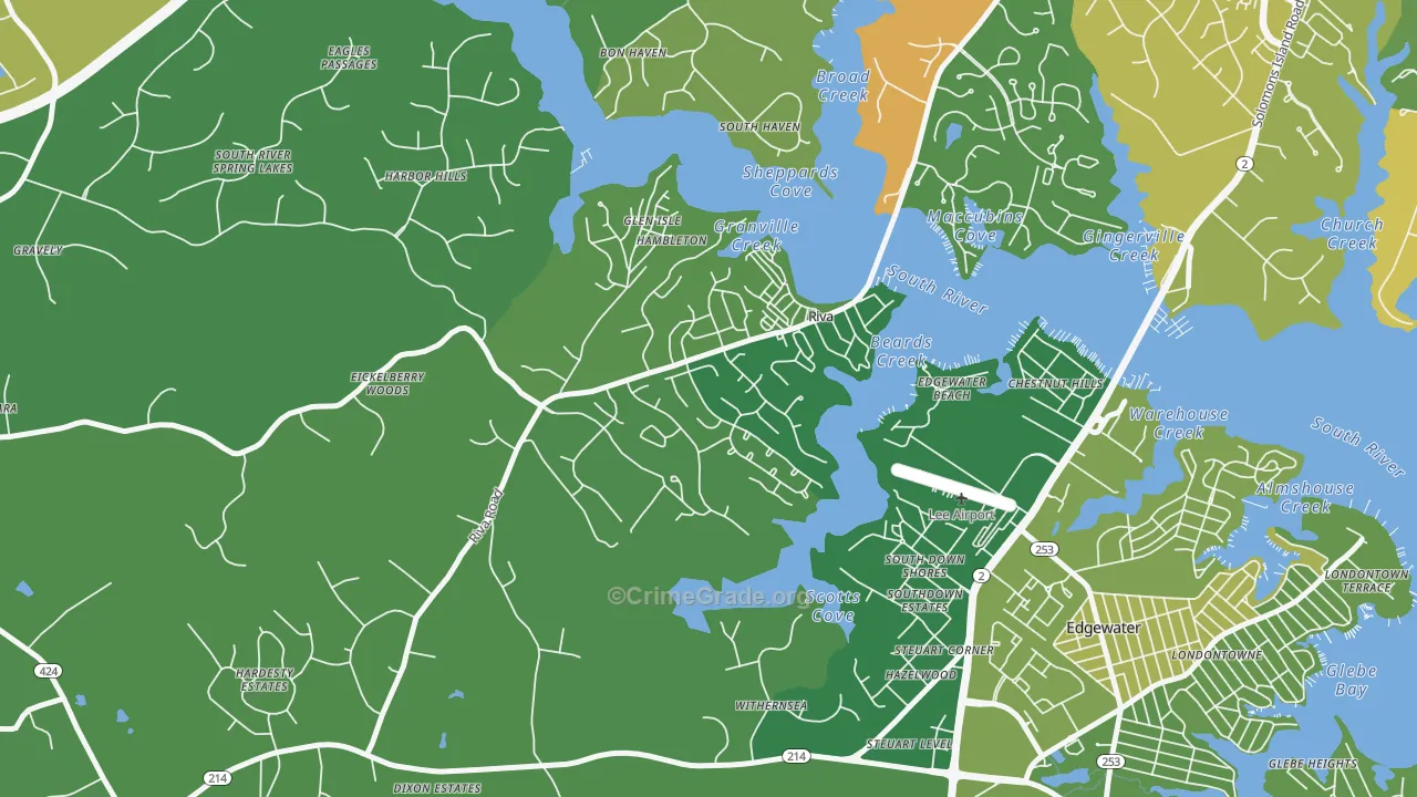 Riva, MD Map of Vandalism Rates