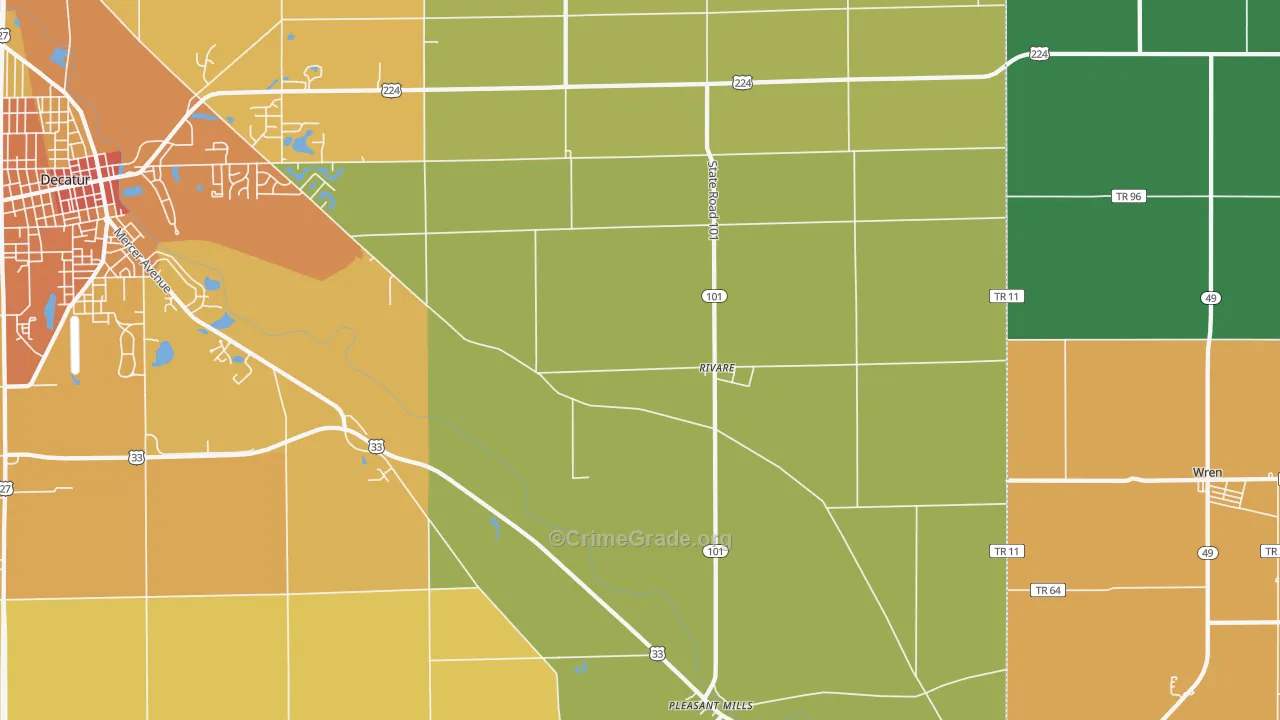 Rivare, IN Map of Vandalism Rates