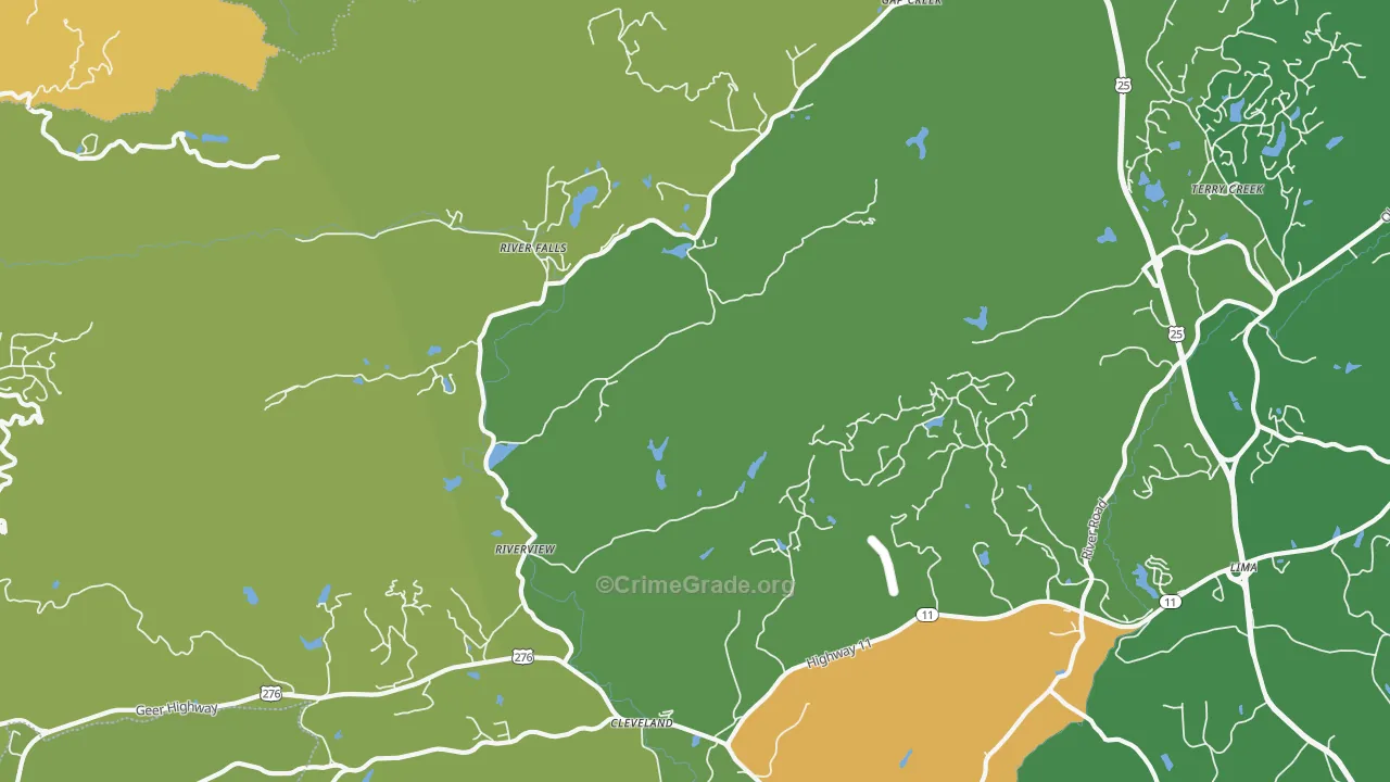 River Falls, SC Map of Vandalism Rates