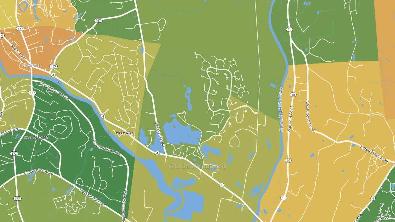 River Glen, CT Map of Vandalism Rates