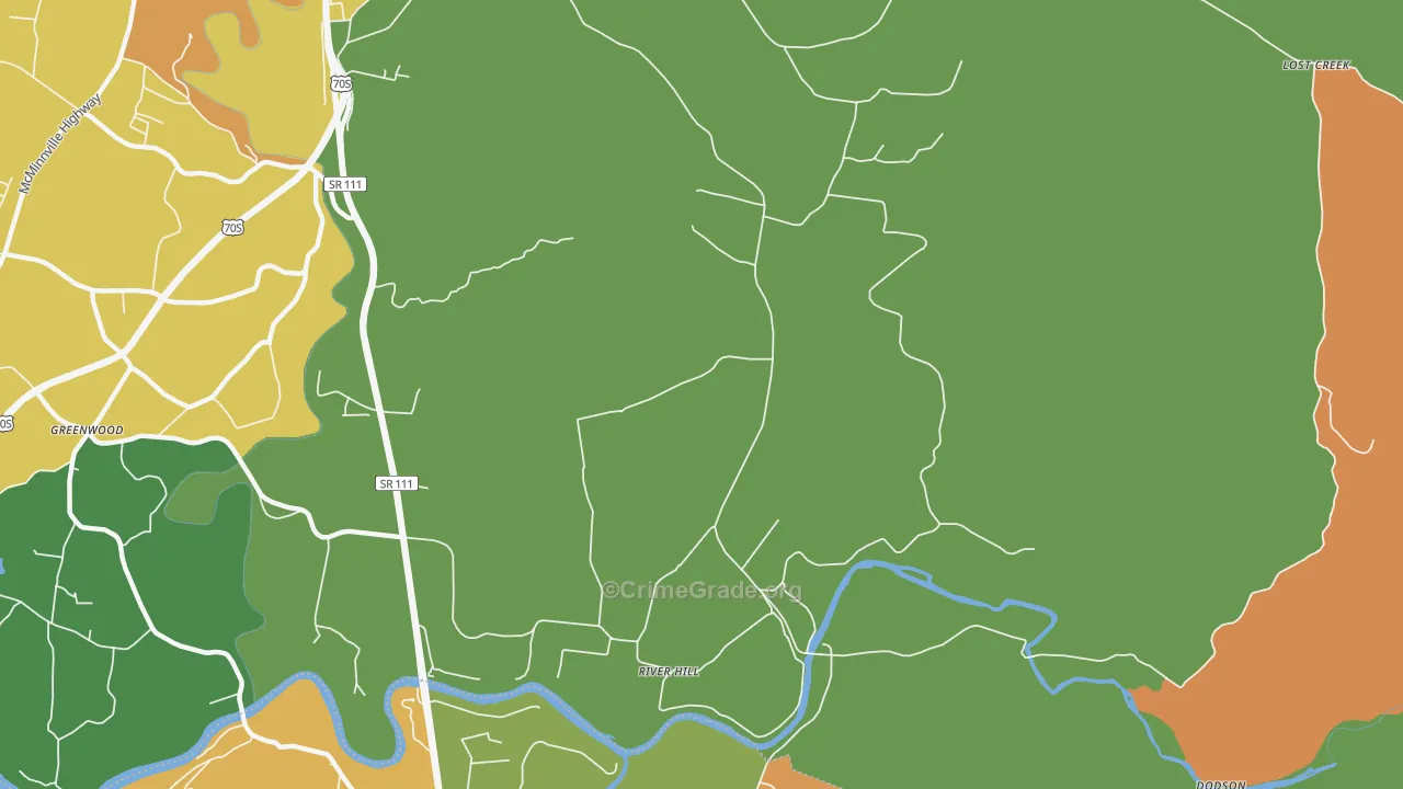 River Hill, TN Map of Vandalism Rates