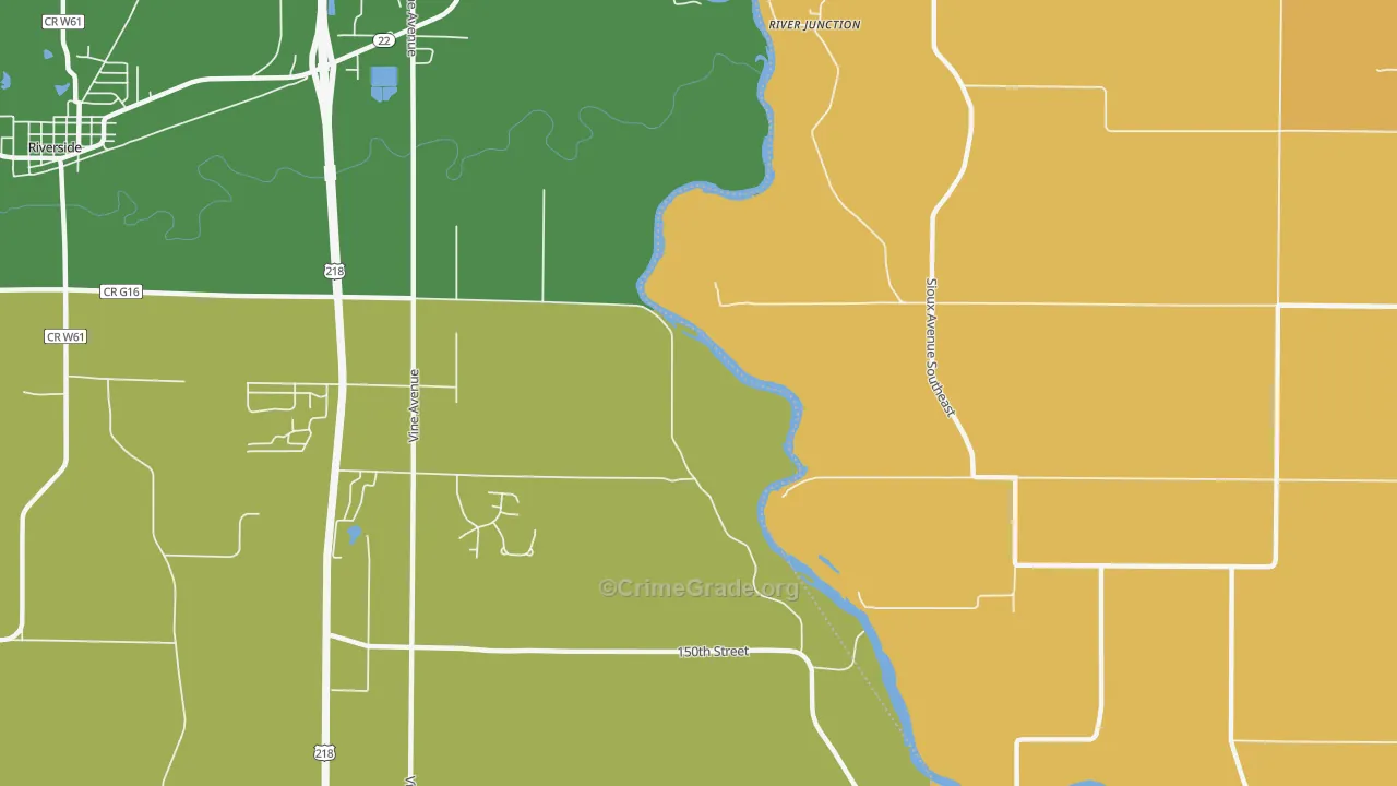 River Junction, IA Map of Vandalism Rates