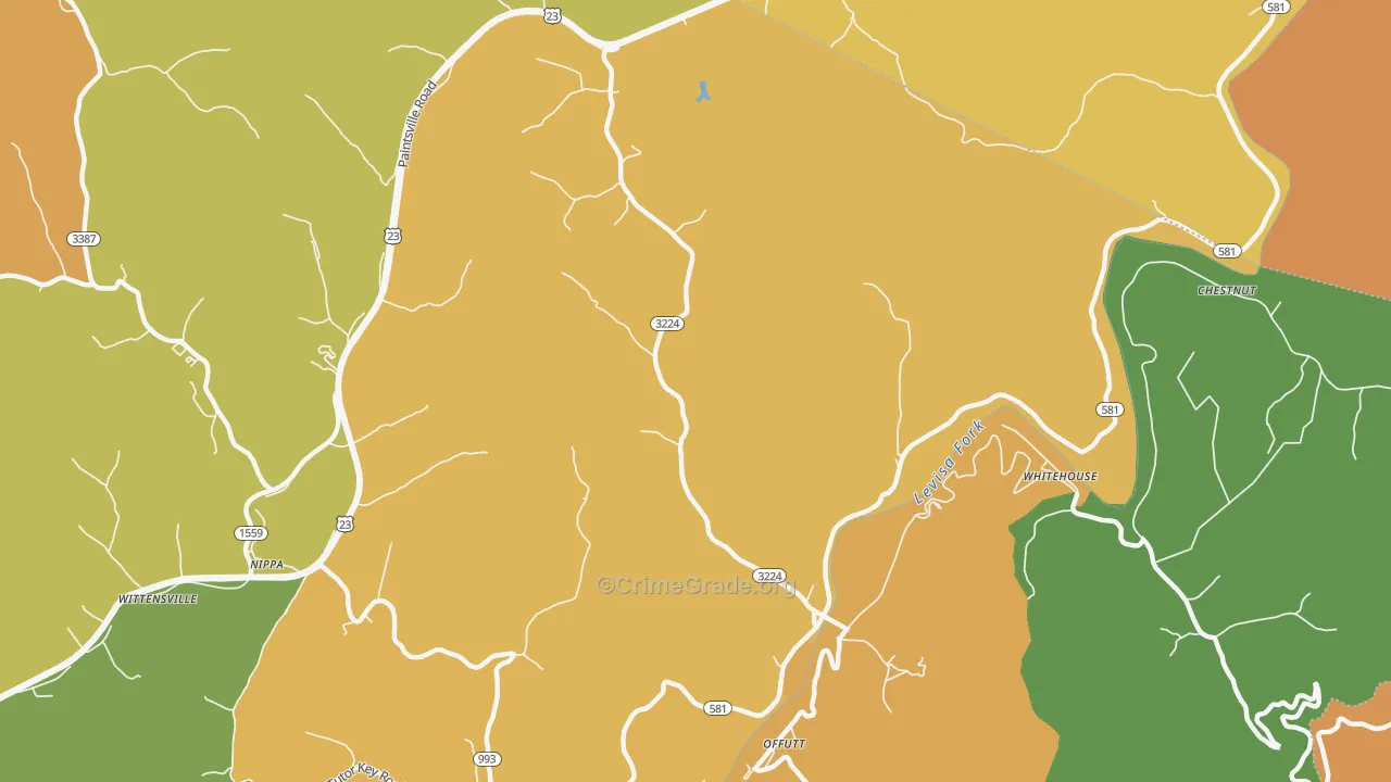 River, KY Map of Vandalism Rates