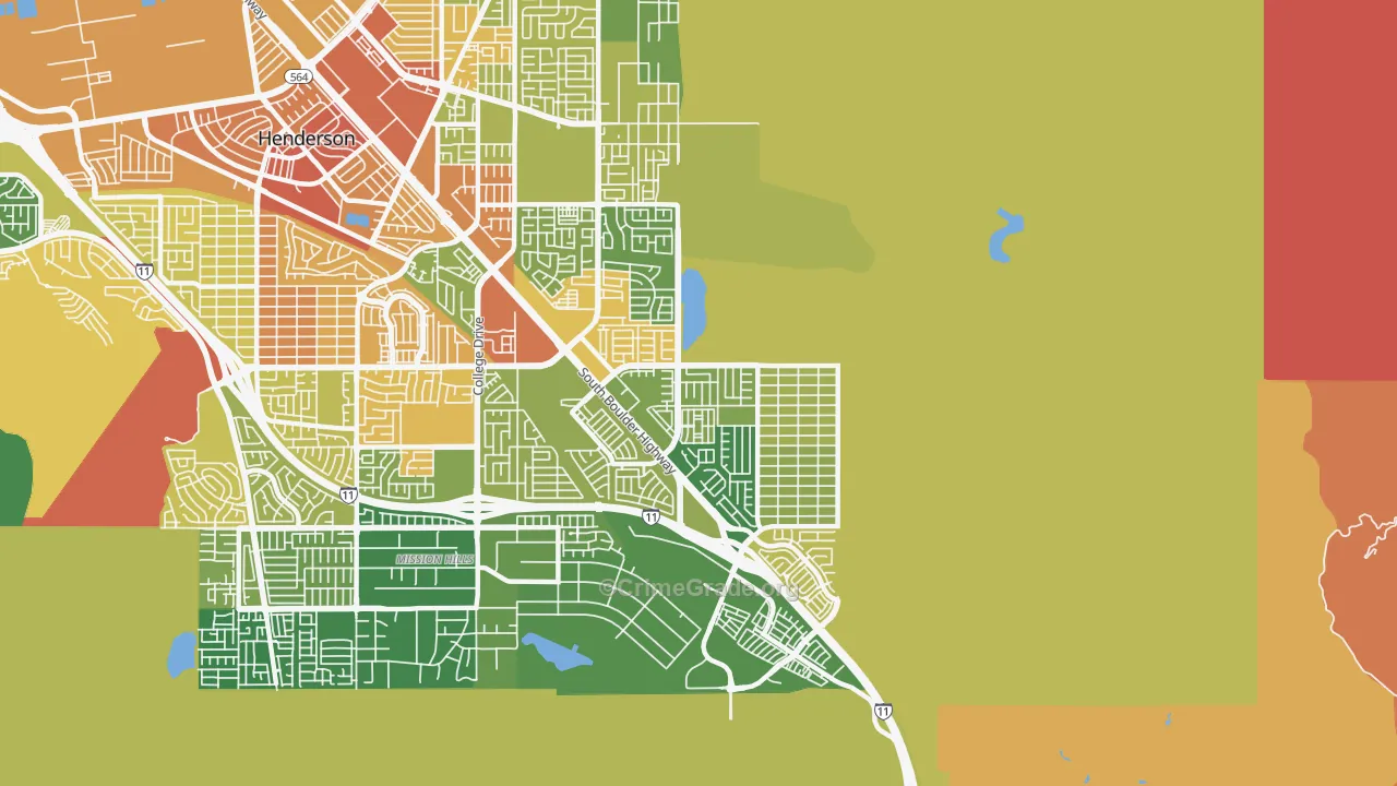 River Mountain, Henderson, NV Map of Vandalism Rates