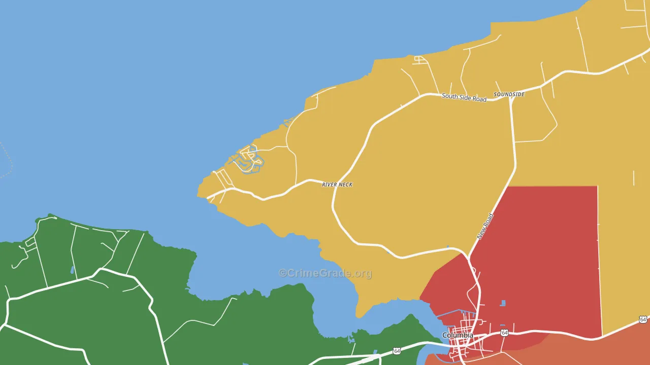 River Neck, NC Map of Vandalism Rates