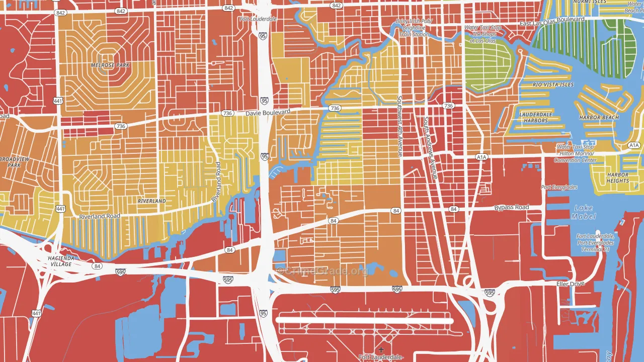 River Oaks, Fort Lauderdale, FL Map of Vandalism Rates