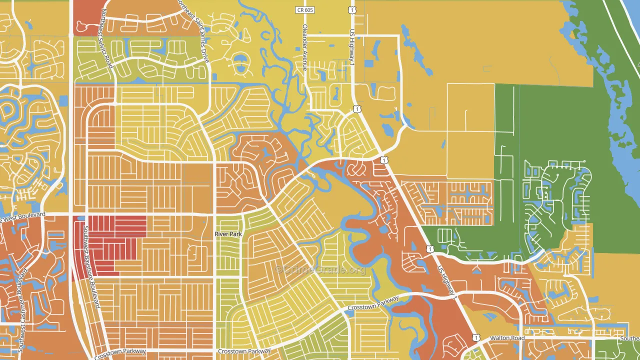 River Park, Port St. Lucie, FL Map of Vandalism Rates