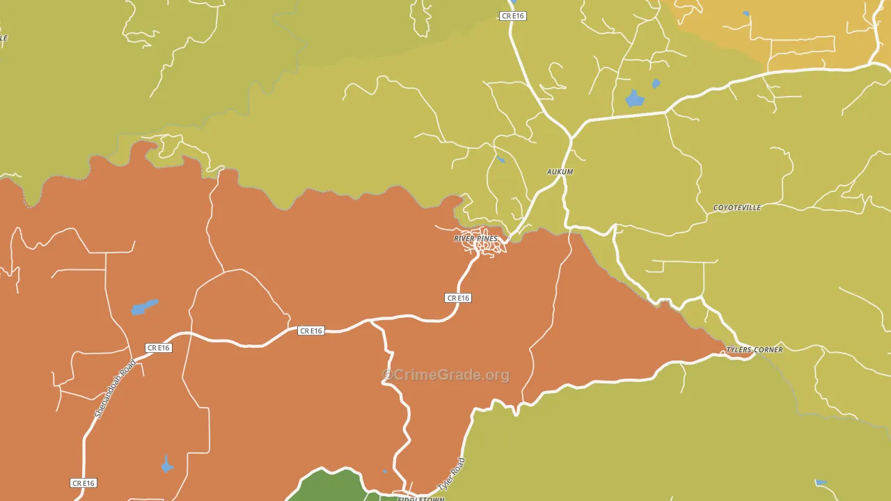 River Pines, CA Map of Vandalism Rates
