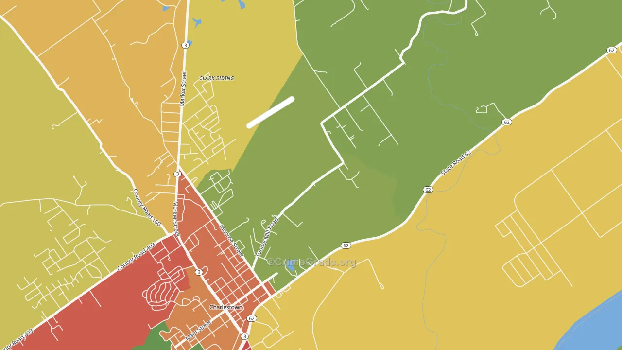 River Ridge, IN Map of Vandalism Rates