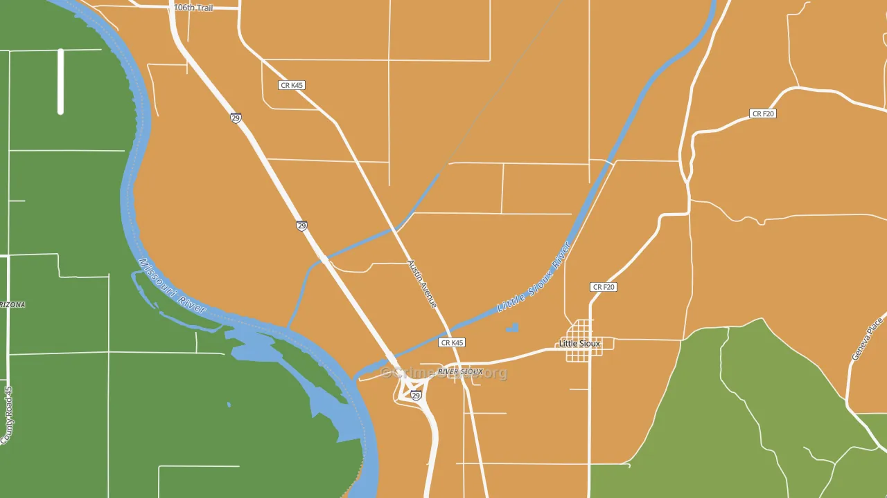 River Sioux, IA Map of Vandalism Rates