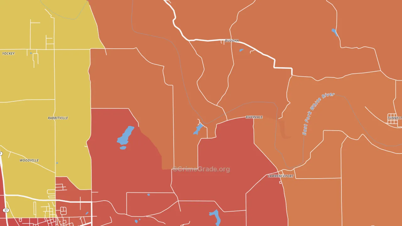 River Vale, IN Map of Vandalism Rates