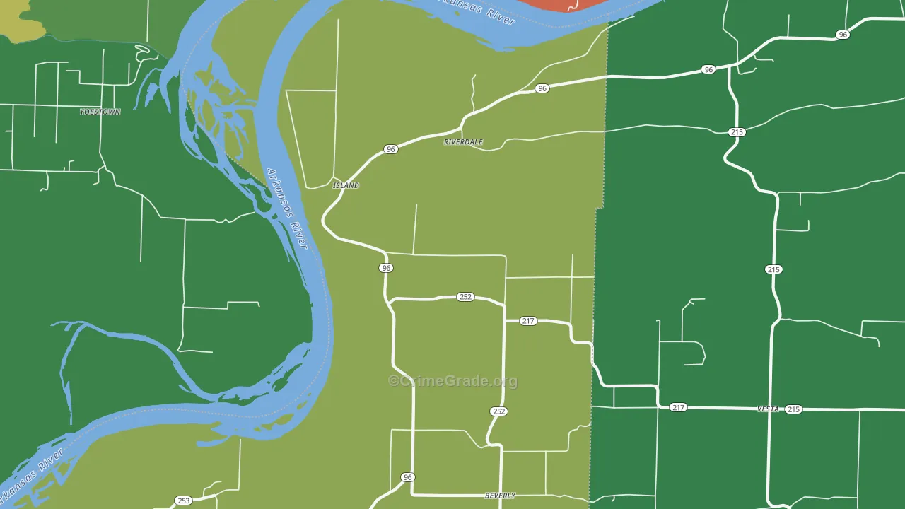 Riverdale, AR Map of Vandalism Rates
