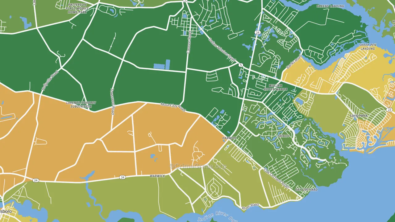 Riverdale, DE Map of Vandalism Rates