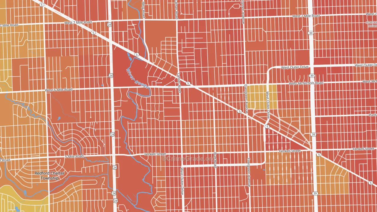 Riverdale, Detroit, MI Map of Vandalism Rates