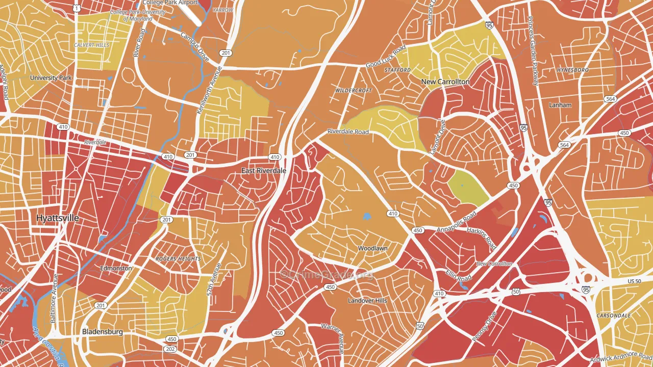 Riverdale, MD Map of Vandalism Rates