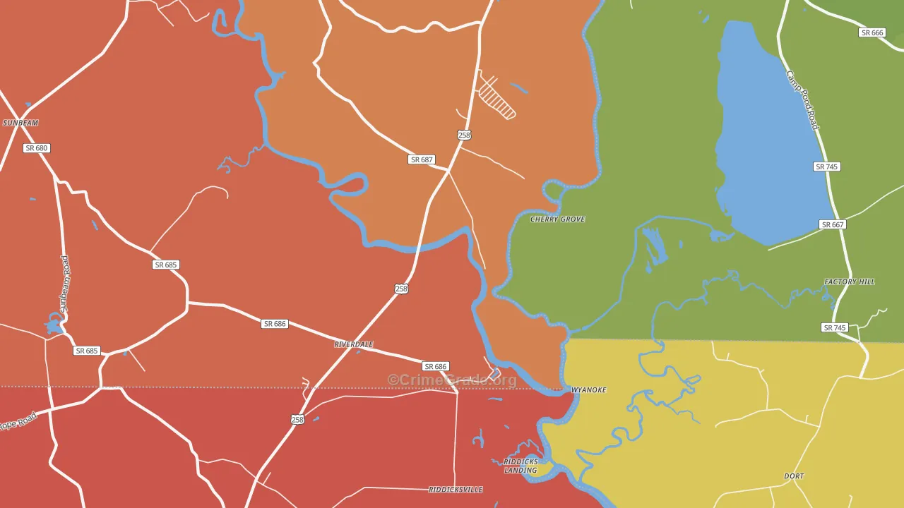 Riverdale, VA Map of Vandalism Rates