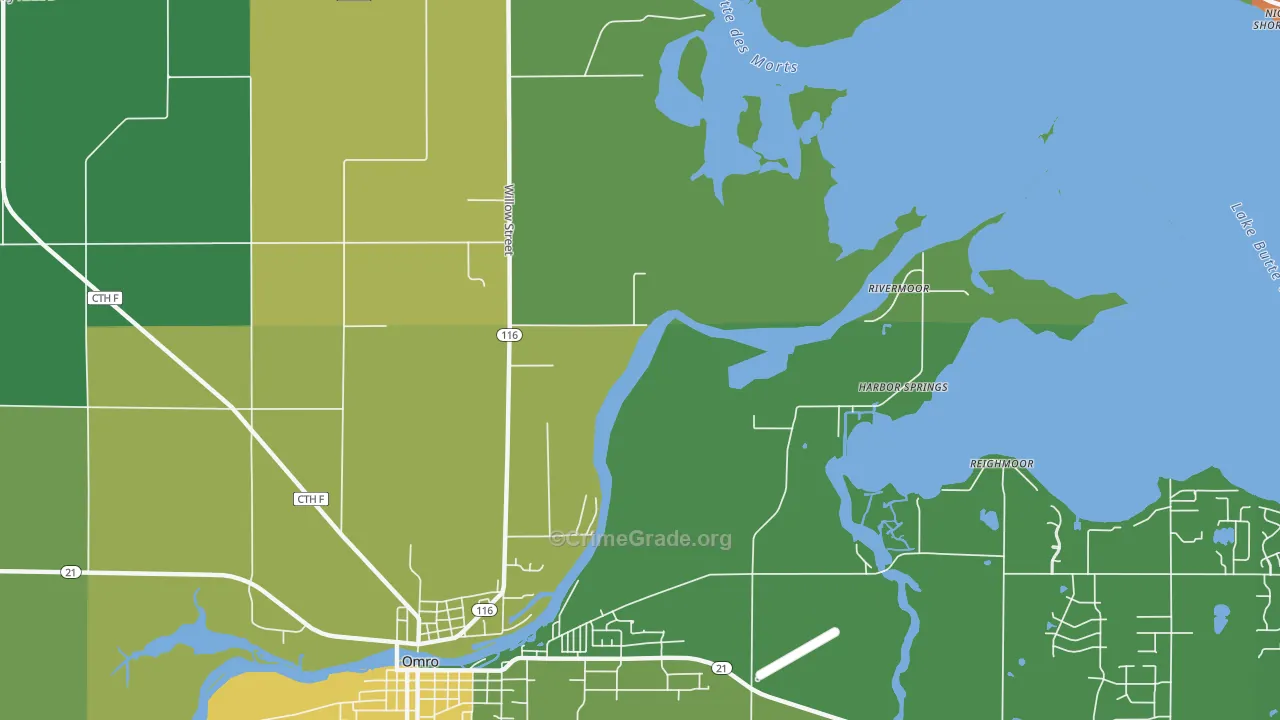 Rivermoor, WI Map of Vandalism Rates
