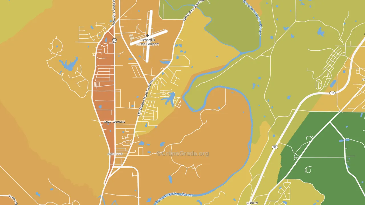 Riverside, GA Map of Vandalism Rates