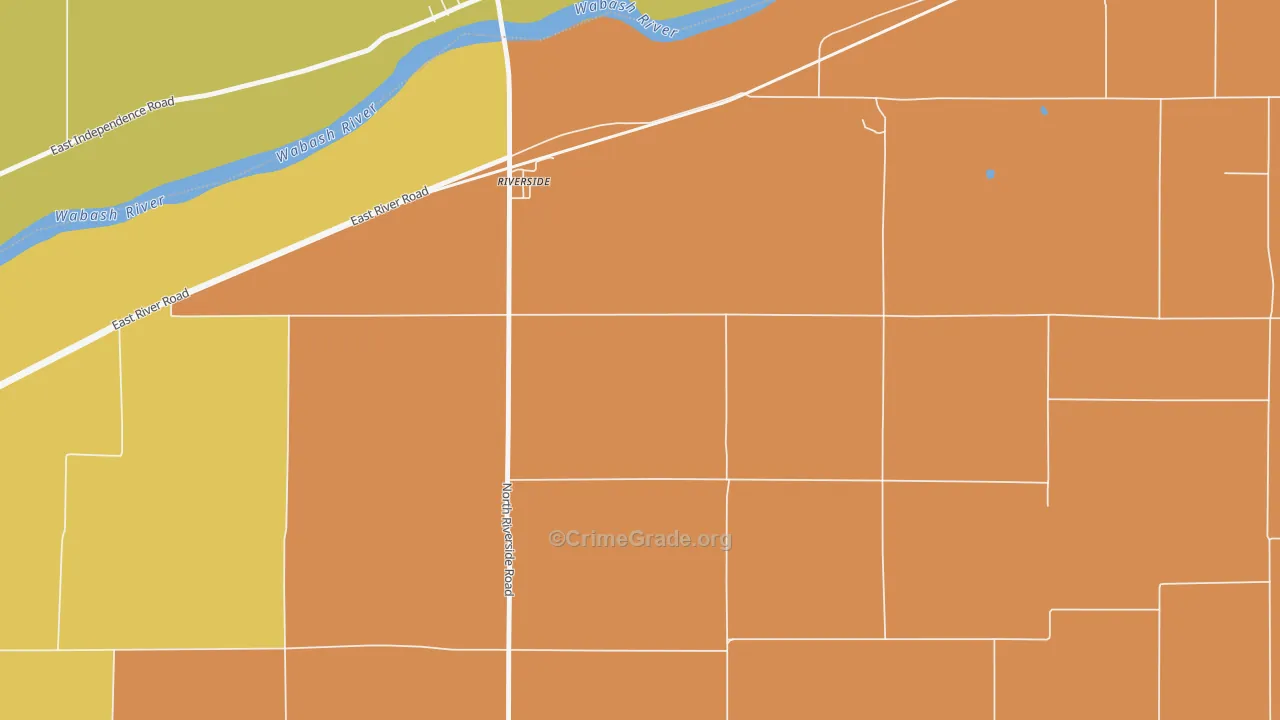 Riverside, IN Map of Vandalism Rates