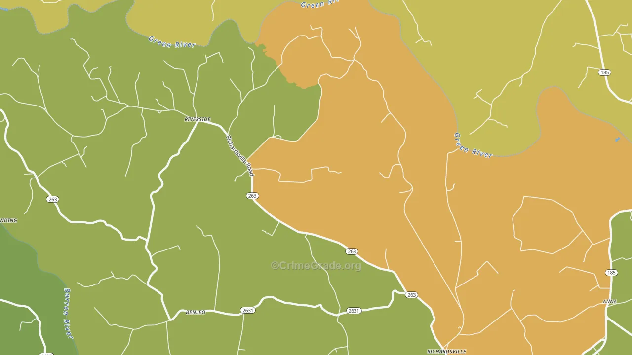 Riverside, KY Map of Vandalism Rates