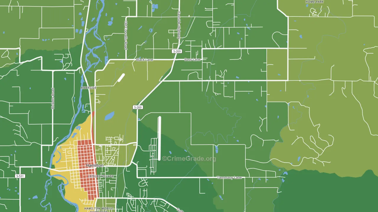 Riverside, MT Map of Vandalism Rates