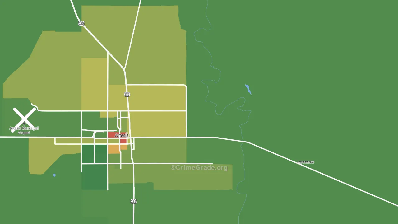 Riverside, NM Map of Vandalism Rates