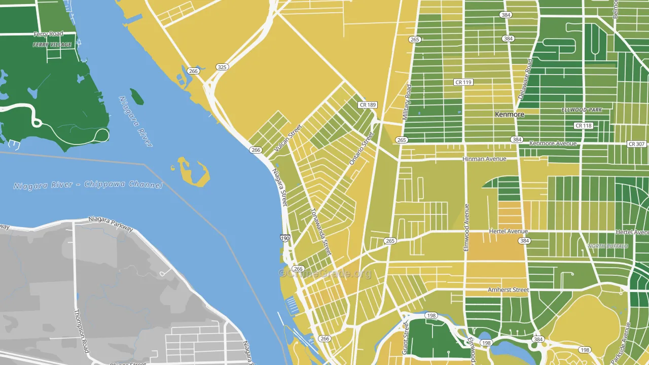 Riverside Park, Buffalo, NY Map of Vandalism Rates