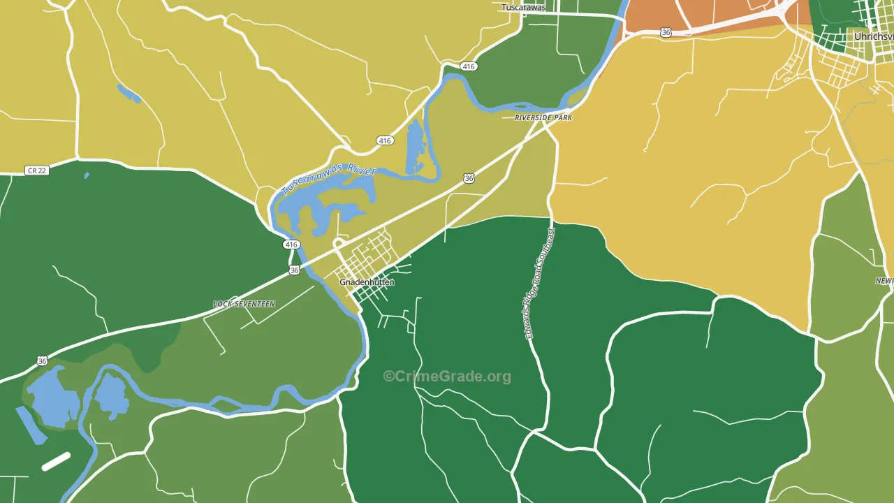 Riverside Park, OH Map of Vandalism Rates