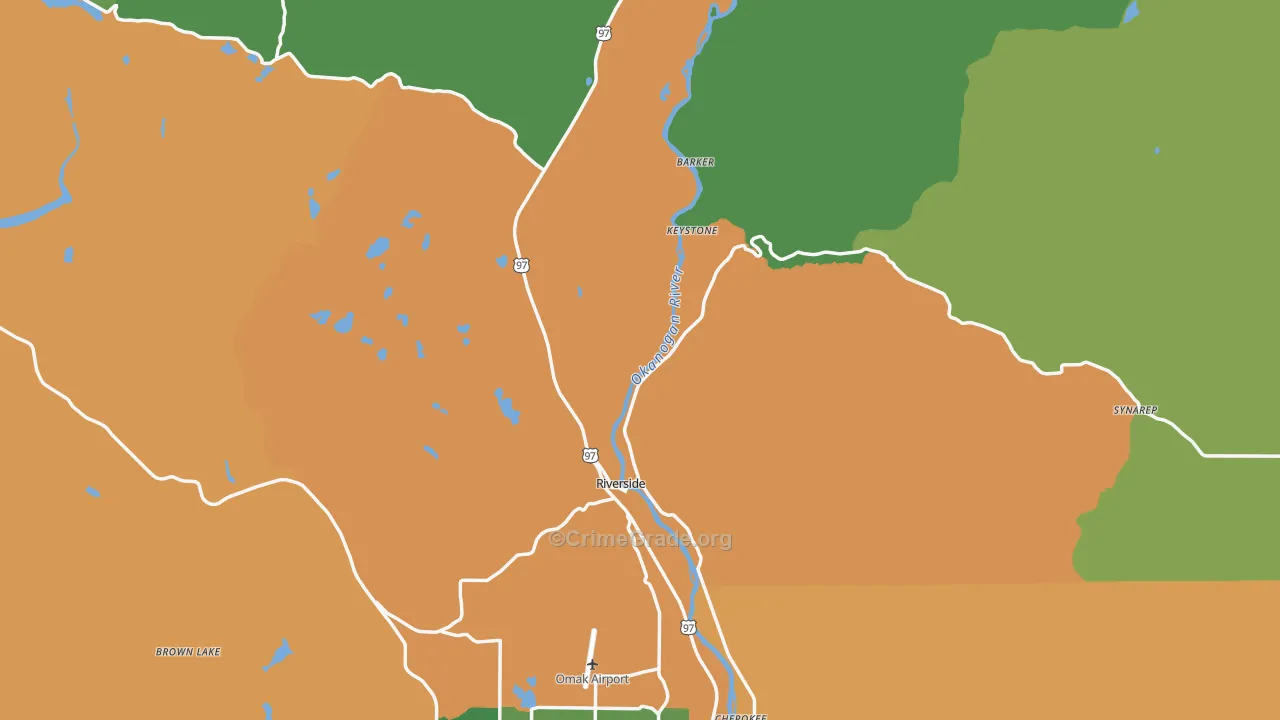 Riverside, WA Map of Vandalism Rates