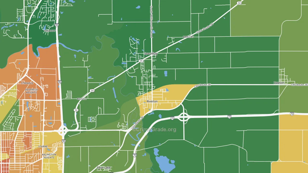 Riverton, IL Map of Vandalism Rates