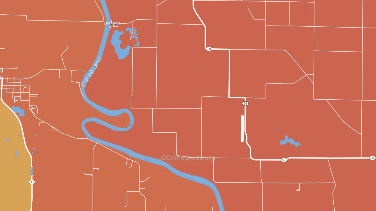 Riverton, IN Map of Vandalism Rates