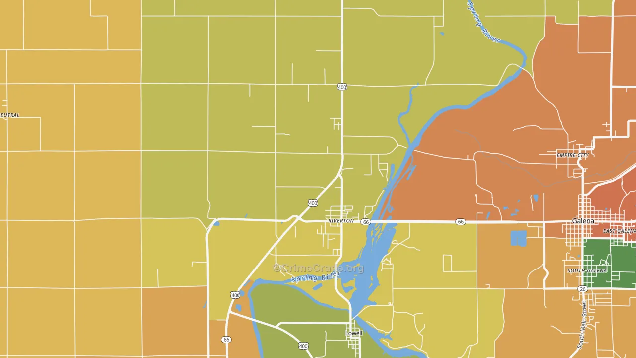 Riverton, KS Map of Vandalism Rates