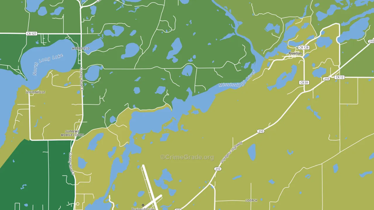 Riverton, MN Map of Vandalism Rates