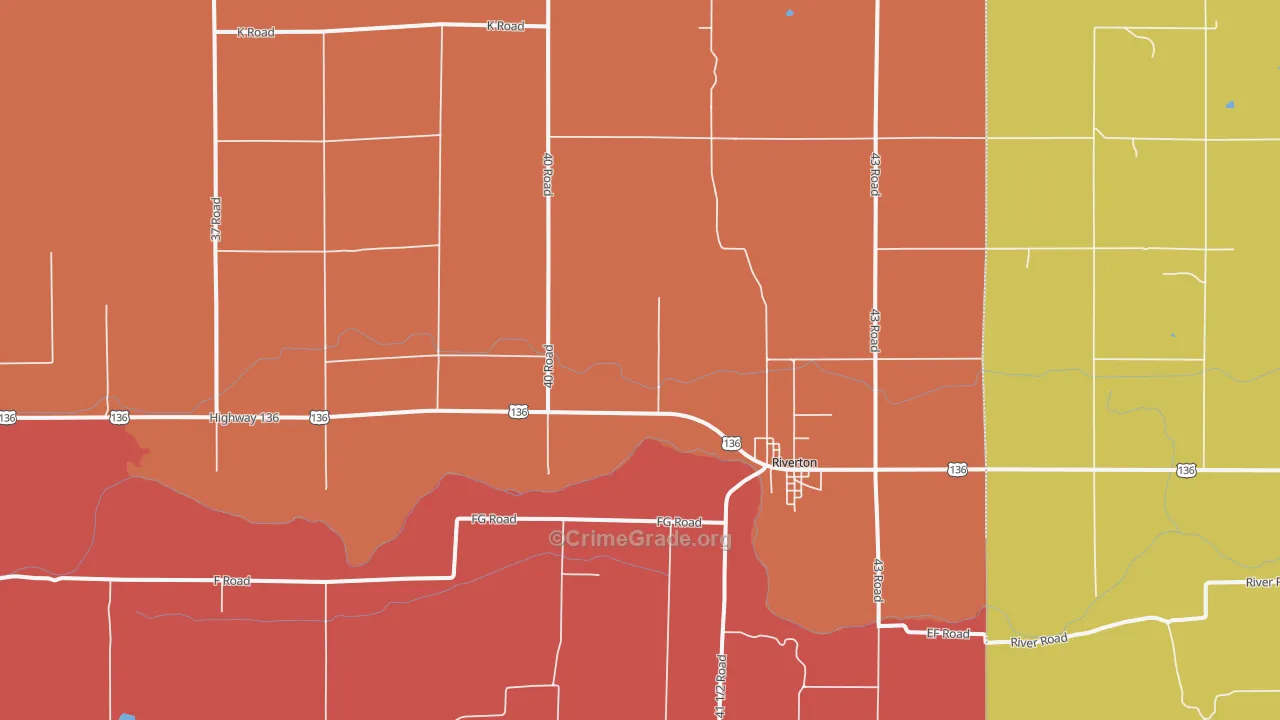 Riverton, NE Map of Vandalism Rates