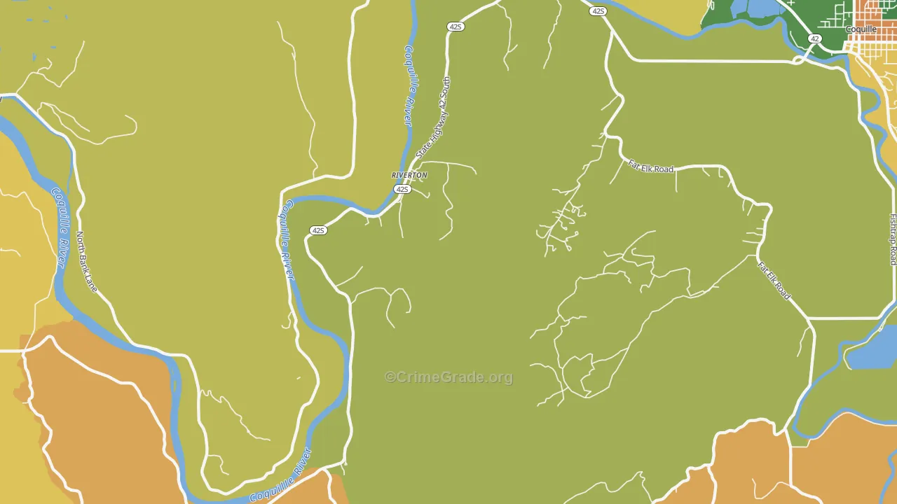 Riverton, OR Map of Vandalism Rates