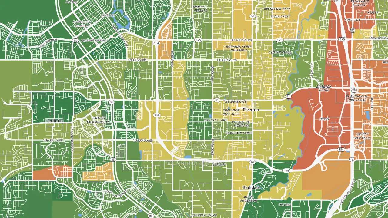 Riverton, UT Map of Vandalism Rates