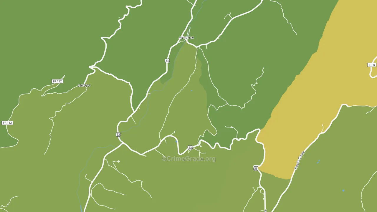 Riverton, WV Map of Vandalism Rates