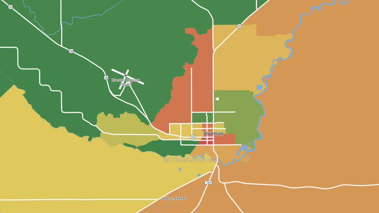 Riverton, WY Map of Vandalism Rates