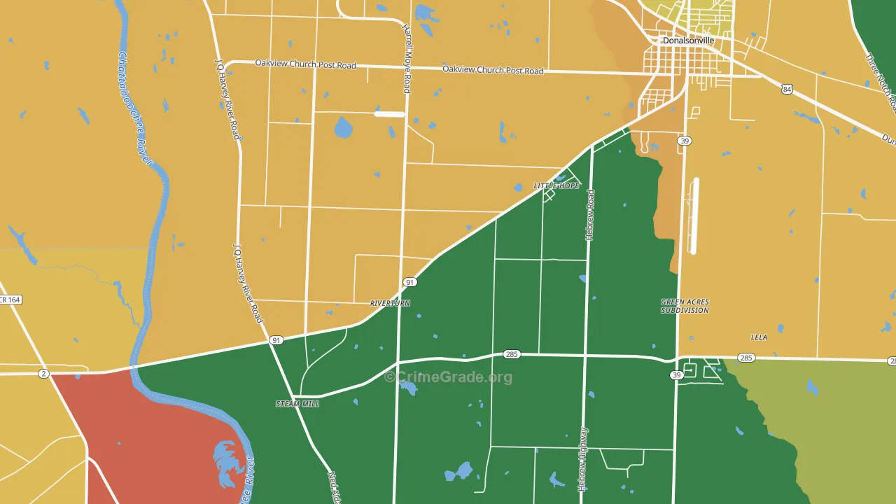 Riverturn, GA Map of Vandalism Rates
