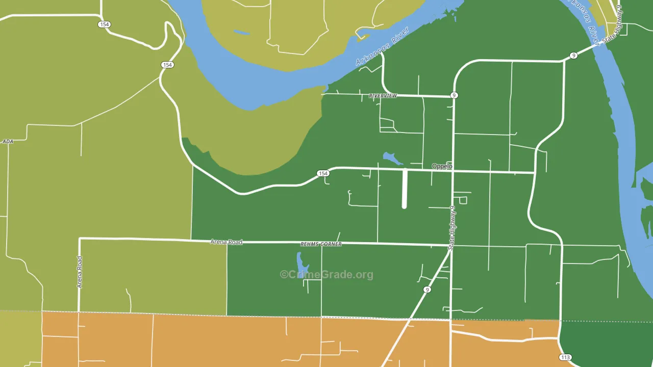 Riverview, AR Map of Vandalism Rates