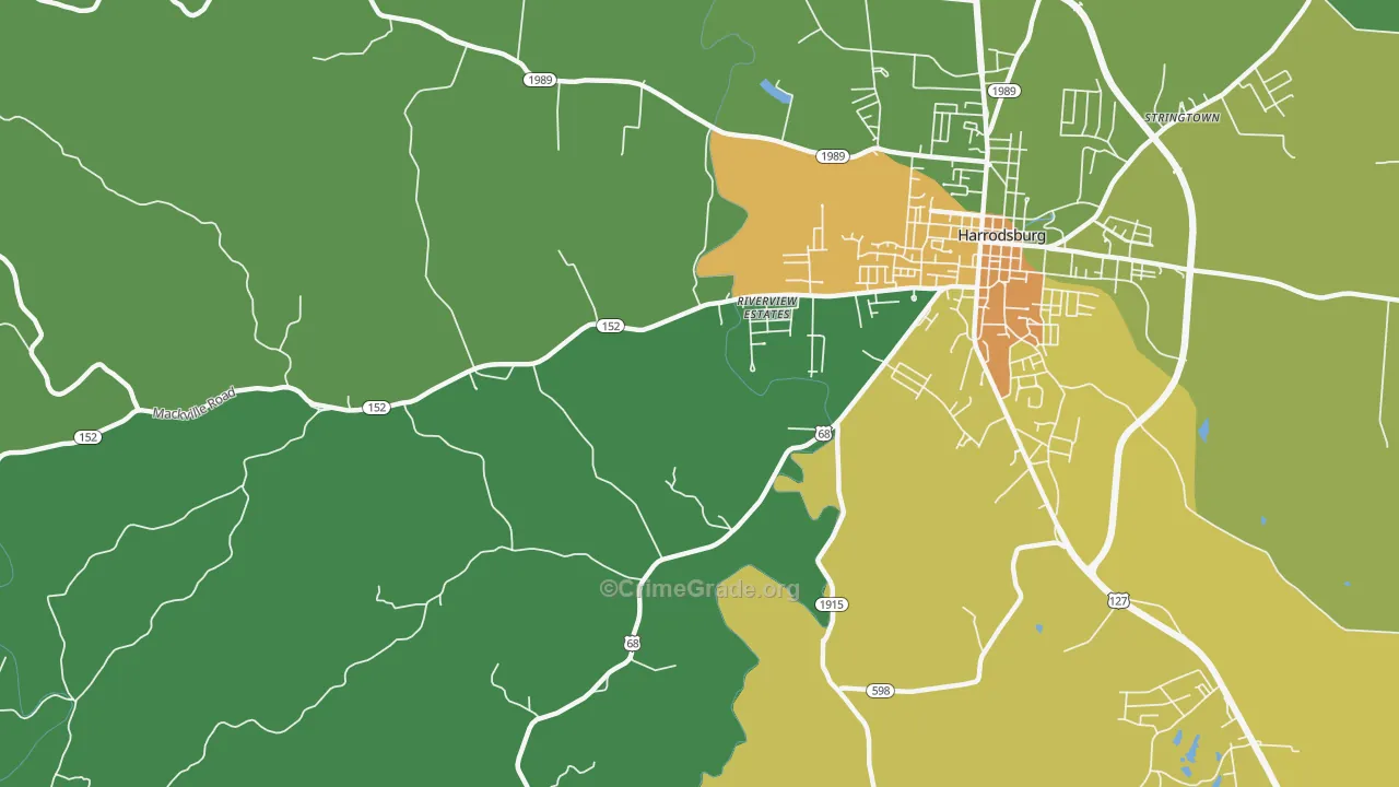 Riverview Estates, KY Map of Vandalism Rates