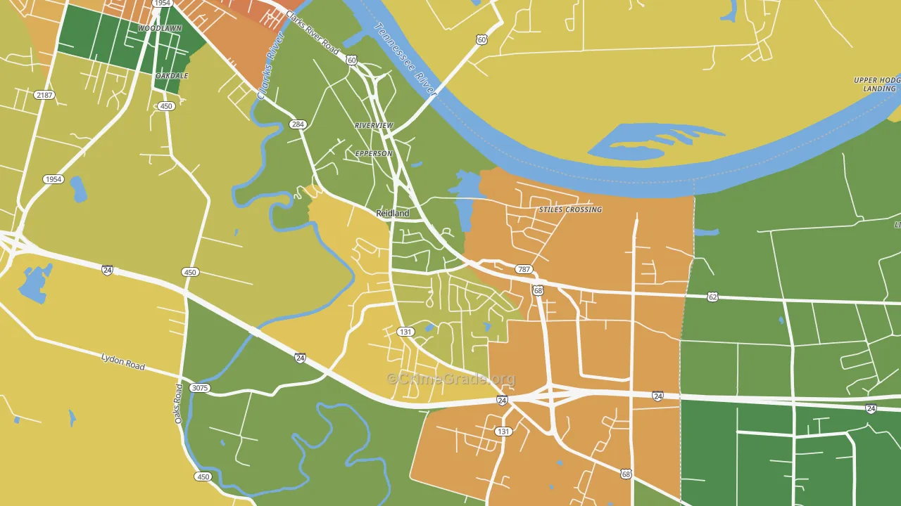 Riverview, KY Map of Vandalism Rates