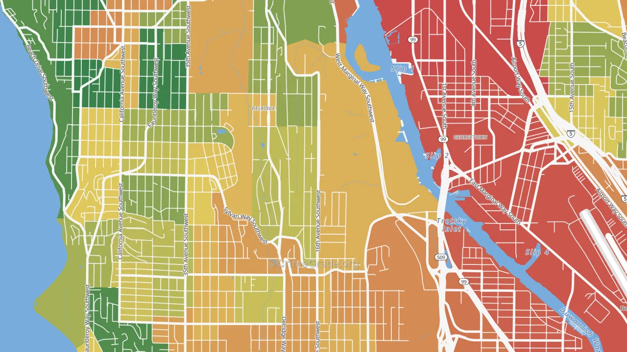 Riverview, Seattle, WA Map of Vandalism Rates